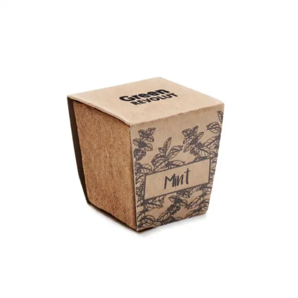 Биоразградима торфена саксия със семена от мента1