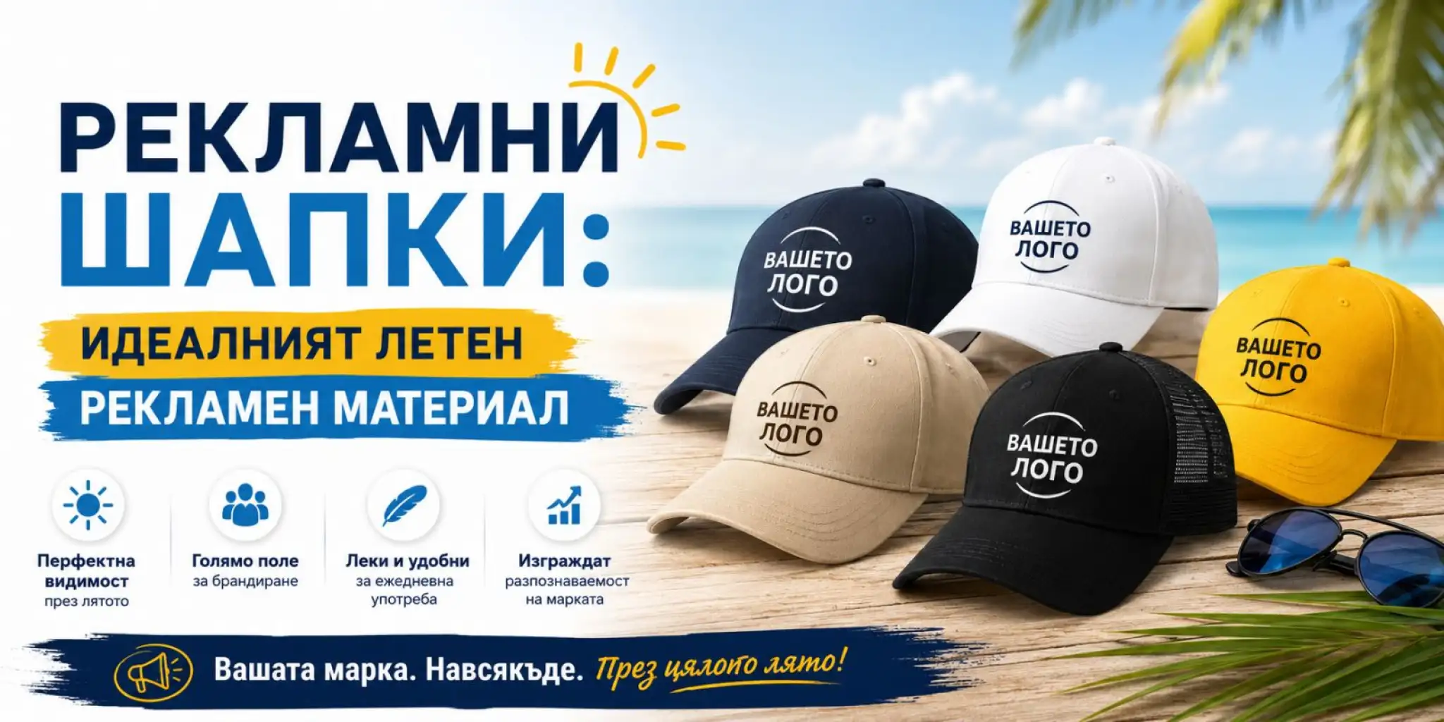 Рекламни шапки,брандирани шапки